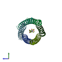 PDB entry 6q5j coloured by chain, side view.