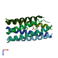 PDB entry 6q5j coloured by chain, top view.
