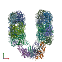 PDB entry 6q7l coloured by chain, front view.
