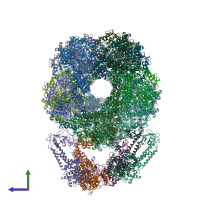 PDB entry 6q7l coloured by chain, side view.