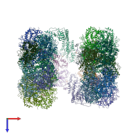 PDB entry 6q7l coloured by chain, top view.