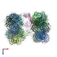 PDB entry 6q7m coloured by chain, top view.