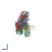 PDB entry 6q8o coloured by chain, side view.