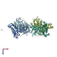 PDB entry 6q8z coloured by chain, top view.