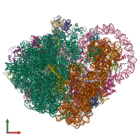 PDB entry 6q98 coloured by chain, front view.