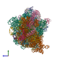PDB entry 6q98 coloured by chain, side view.