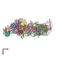 PDB entry 6qa9 coloured by chain, top view.