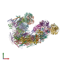 PDB entry 6qc2 coloured by chain, front view.