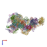 PDB entry 6qc2 coloured by chain, top view.
