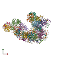PDB entry 6qc3 coloured by chain, front view.