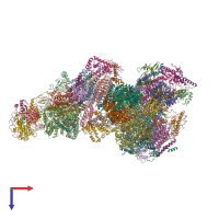 PDB entry 6qc3 coloured by chain, top view.