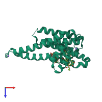 PDB entry 6qds coloured by chain, top view.