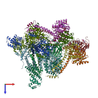 PDB entry 6qem coloured by chain, top view.