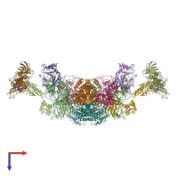 PDB entry 6qg0 coloured by chain, top view.