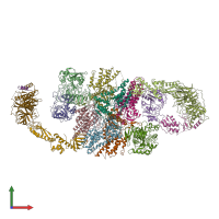 PDB entry 6qg2 coloured by chain, front view.
