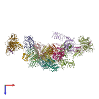 PDB entry 6qg2 coloured by chain, top view.