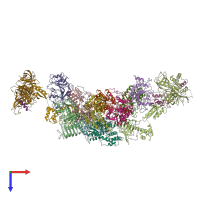 PDB entry 6qg5 coloured by chain, top view.