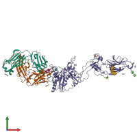 PDB entry 6qig coloured by chain, front view.