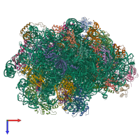 PDB entry 6qik coloured by chain, top view.