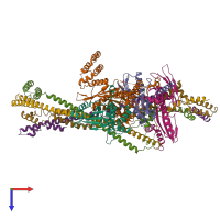 PDB entry 6qlf coloured by chain, top view.