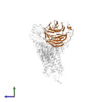 Guanine nucleotide-binding protein G(I)/G(S)/G(T) subunit beta-1 in PDB entry 6qno, assembly 1, side view.