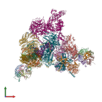 PDB entry 6qw6 coloured by chain, front view.