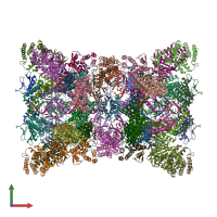 PDB entry 6qxt coloured by chain, front view.