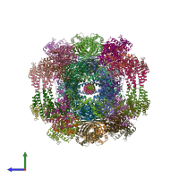 PDB entry 6qxt coloured by chain, side view.