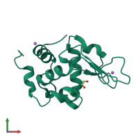 PDB entry 6qy4 coloured by chain, front view.