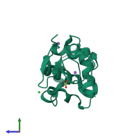 PDB entry 6qy5 coloured by chain, side view.