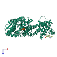 PDB entry 6qyo coloured by chain, top view.