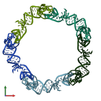 PDB entry 6qyz coloured by chain, front view.