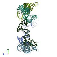 PDB entry 6qyz coloured by chain, side view.