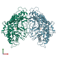 PDB entry 6qz4 coloured by chain, front view.