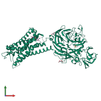 PDB entry 6qzh coloured by chain, front view.