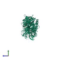 PDB entry 6qzh coloured by chain, side view.