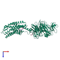 PDB entry 6qzh coloured by chain, top view.