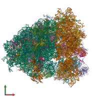 PDB entry 6qzp coloured by chain, front view.