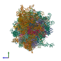 PDB entry 6qzp coloured by chain, side view.