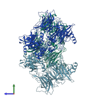 PDB entry 6qzw coloured by chain, side view.