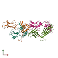 PDB entry 6r0e coloured by chain, front view.