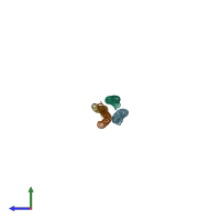 PDB entry 6r17 coloured by chain, side view.