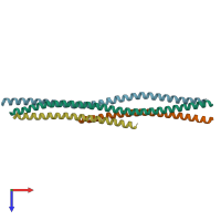 PDB entry 6r17 coloured by chain, top view.