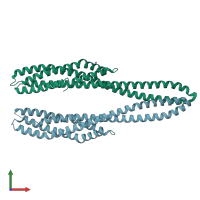 PDB entry 6r1j coloured by chain, front view.