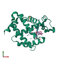 PDB entry 6r1q coloured by chain, front view.