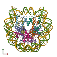 PDB entry 6r1t coloured by chain, front view.