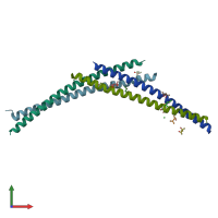 PDB entry 6r2f coloured by chain, front view.