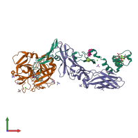 PDB entry 6r2w coloured by chain, front view.
