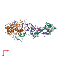 PDB entry 6r2w coloured by chain, top view.