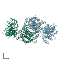 PDB entry 6r4g coloured by chain, front view.